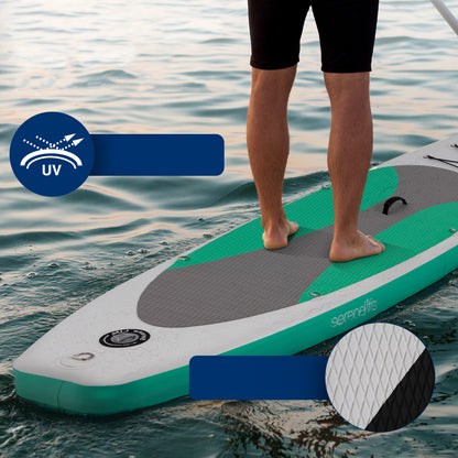 Inflatable Paddle Board - Stable Non-Slip Deck PVC 10 Teal