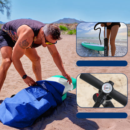 Inflatable Paddle Board - Stable Non-Slip Deck PVC 10 Teal
