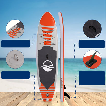 Inflatable Paddle Board Stable Design Non-Slip EVA Deck Blue