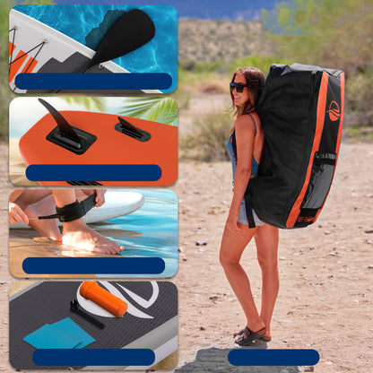 Inflatable Paddle Board Stable Design Non-Slip EVA Deck Blue