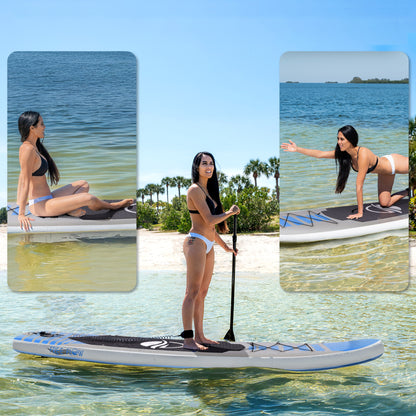 Inflatable Paddle Board - Stable Non-Slip Deck 106 PVC Blue