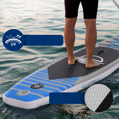 Inflatable Paddle Board - Stable Non-Slip Deck 106 PVC Blue