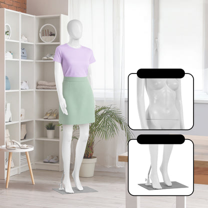 Female Mannequin Dress Form - Realistic Adjustable Durable Metal Base - SLMAQFE
