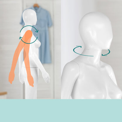 Female Mannequin Dress Form - Realistic Adjustable Durable Metal Base - SLMAQFE