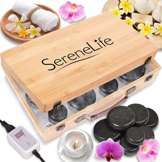 Hot Stone Massage Kit - Portable Heated Rock Massaging Therapy System