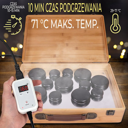 Hot Stone Massage Kit - Portable Heated Rock Massaging Therapy System