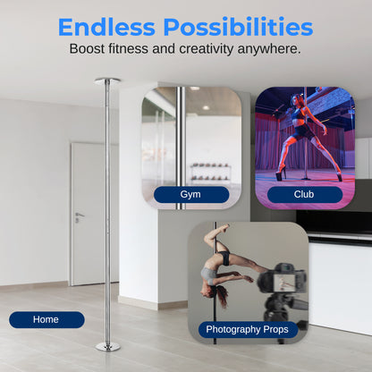 Professional Spinning Dancing Pole - Portable & Removable Fitness Pole Great For Training & Exercise