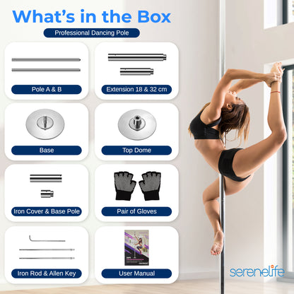 Professional Spinning Dancing Pole - Portable & Removable Fitness Pole Great For Training & Exercise