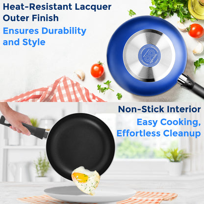 15-Pc Cookware Set - Even Heat Non-Stick Coating - Blue - SLCW15BLU