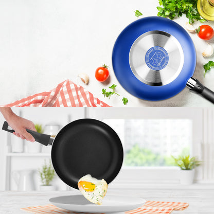 20-Piece Cookware Set Even Heat Nonstick Coating Blue