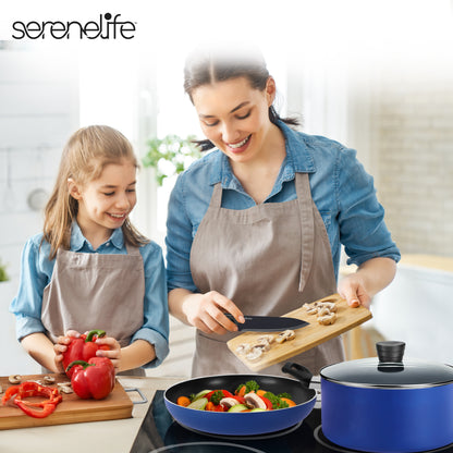 20-Piece Cookware Set Even Heat Nonstick Coating Blue