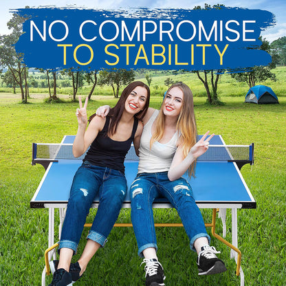 4 Pcs. Foldable Table Tennis Table With Single Player Playback Mode For Game Play And Solo Play (Blue)