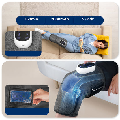Air Compression Knee Massager - 3-In-1 Portable Massager Suitable For Knees Elbows And Shoulders