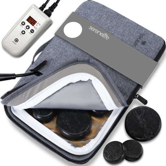 Multifunction Heating Stone Massager With Bag - Used For Muscle Therapy And Home Spa (Gray)