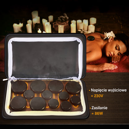 Multifunction Heating Stone Massager With Bag - Used For Muscle Therapy And Home Spa (Gray)