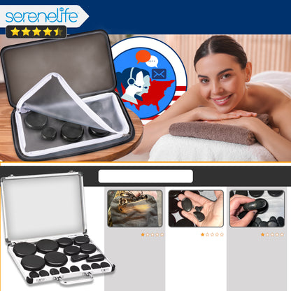 Multifunction Heating Stone Massager With Bag - Used For Muscle Therapy And Home Spa (Gray)