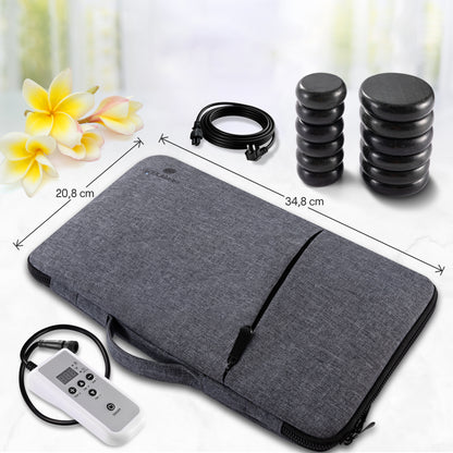 Multifunction Heating Stone Massager With Bag - Used For Muscle Therapy And Home Spa (Gray)