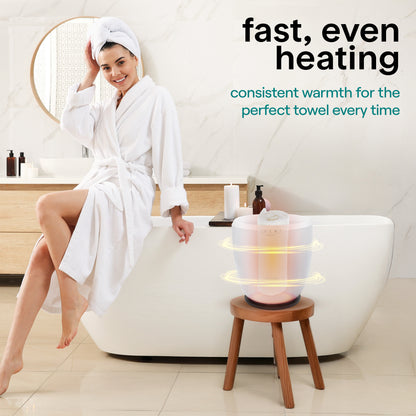 Bucket Towel Warmers With Customized Fragrances For Spa And Bathroom Timer 15 30 45 60Minutes Fits 1 Large Towel Blanket Bathrobe Pjs (Black)