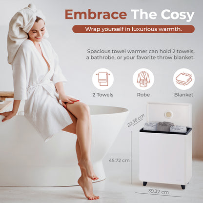 Rectangular Towel Warmer Bucket - Large Capacity Single Touch Towel & Blanket Warmer (Black) - SLTLR250