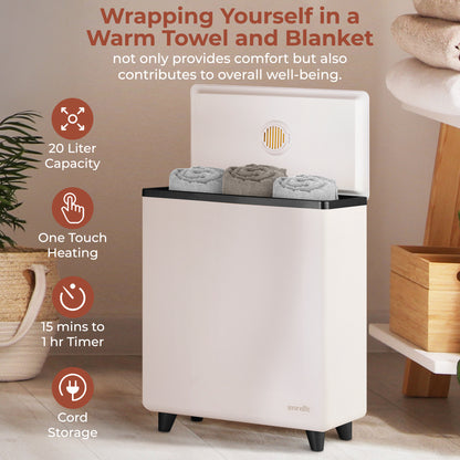 Rectangular Towel Warmer Bucket - Large Capacity Single Touch Towel & Blanket Warmer (Black) - SLTLR250