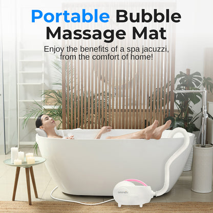 Bubble Bath Mat Spa Massager - Relaxing Bubbles Waterproof Pink - SLBBMP200