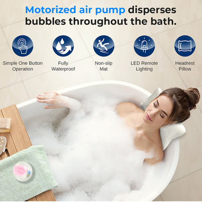 Bubble Bath Mat Spa Massager - Relaxing Bubbles Waterproof Pink - SLBBMP200