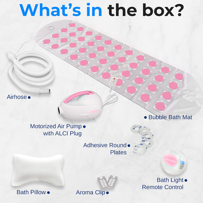 Bubble Bath Mat Spa Massager - Relaxing Bubbles Waterproof Pink - SLBBMP200
