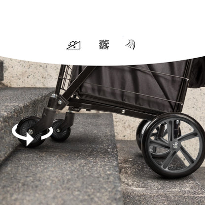 Compact Folding Shopping Cart 70lb Capacity Rustproof Steel Swivel Wheels