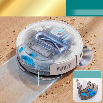 Smart Vacuum Cleaner - Automatic Robot Cleaning Vacuum With 2-In1 Water Tank App Control Fan Motor 2000Pa And 4 Cleaning Modes Ideal For Hard Floor Pet Hair Low-Pile Carpet (White) - PUCRVACX200WT