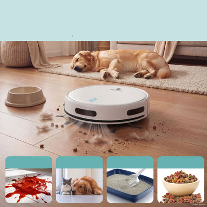 Smart Vacuum Cleaner - Automatic Robot Cleaning Vacuum With 2-In1 Water Tank App Control Fan Motor 2000Pa And 4 Cleaning Modes Ideal For Hard Floor Pet Hair Low-Pile Carpet (White) - PUCRVACX200WT
