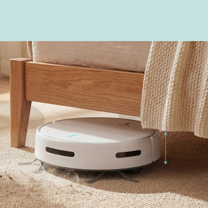 Smart Vacuum Cleaner - Automatic Robot Cleaning Vacuum With 2-In1 Water Tank App Control Fan Motor 2000Pa And 4 Cleaning Modes Ideal For Hard Floor Pet Hair Low-Pile Carpet (White) - PUCRVACX200WT