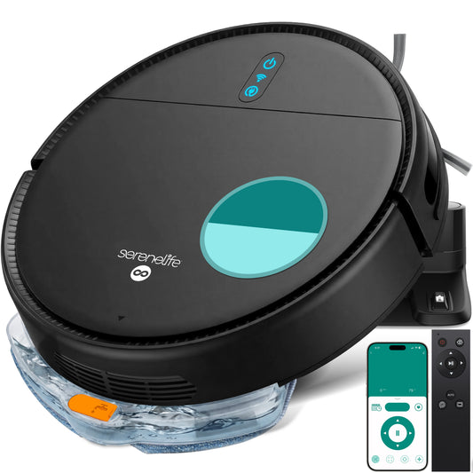 Smart Vacuum Cleaner - Automatic Robot Cleaning Vacuum With App Control 700Pa Suction And 3 Cleaning Modes Ideal For Hard Floor Pet Hair Low-Pile Carpet (Black)