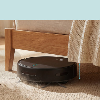 Smart Vacuum Cleaner - Automatic Robot Cleaning Vacuum With App Control 700Pa Suction And 3 Cleaning Modes Ideal For Hard Floor Pet Hair Low-Pile Carpet (Black)