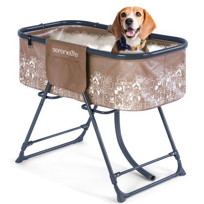 Foldable Dog Bath Tub 360° Access Marine Grade PVC Beige