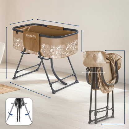 Foldable Dog Bath Tub 360° Access Marine Grade PVC Beige