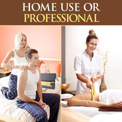 Bamboo Massage Set for Stress Relief with Waterless Heating Technology