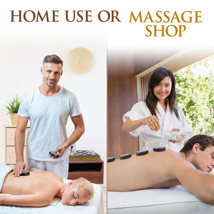Portable Hot Stone Massager Kit Waterless Heating Basalt Stones