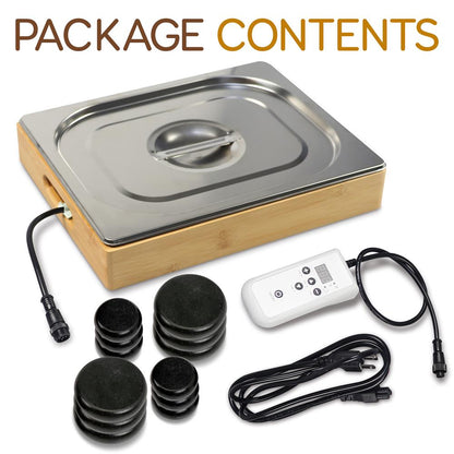 Portable Hot Stone Massager Kit Waterless Heating Basalt Stones