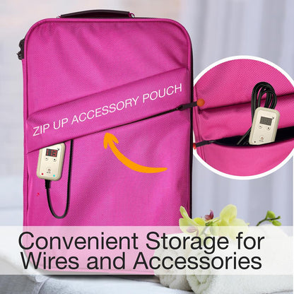 Portable Massage Stone Warmer Set - Relieve Tension Basalt Stones Pink