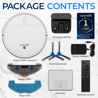 Smart Vacuum Cleaner - Automatic Robot Cleaning Vacuum With App Control 700Pa Suction And 3 Cleaning Modes Ideal For Hard Floor Pet Hair Low-Pile Carpet (White)