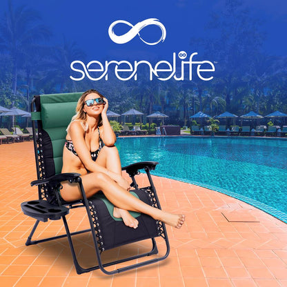 Zero Gravity Lounge Chair - Ultimate Comfort - Steel & Textilene - Green