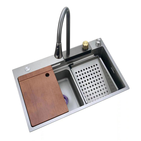 Stainless Steel Kitchen Sink Durable & Corrosion-Resistant Gun Gray