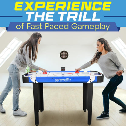 48 Air Hockey Table Smooth Glide LED Scoreboard White Finish - SLARHKY430