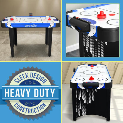 48 Air Hockey Table Smooth Glide LED Scoreboard White Finish - SLARHKY430