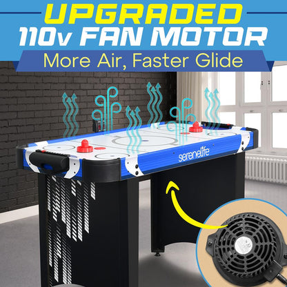 48 Air Hockey Table Smooth Glide LED Scoreboard White Finish - SLARHKY430
