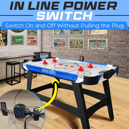 54 Air Hockey Table Smooth Glide 12V Motor LED Scoreboard Blue