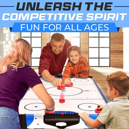 54 Air Hockey Table Smooth Glide 12V Motor LED Scoreboard Blue