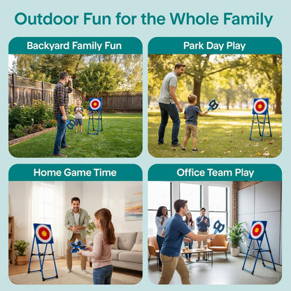 Serenelife Axe Throwing Game Set - Premium Fun And Competitive Indoor/ Outdoor Target Game For Parties Events And Team-Building Activities - SLAXE08