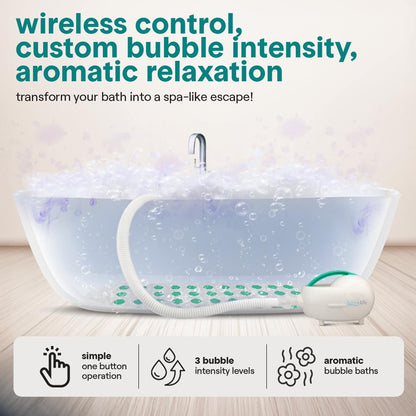 Bubble Bath Mat Spa - Relaxing Bubbles Waterproof LED Teal - SLBBMG100