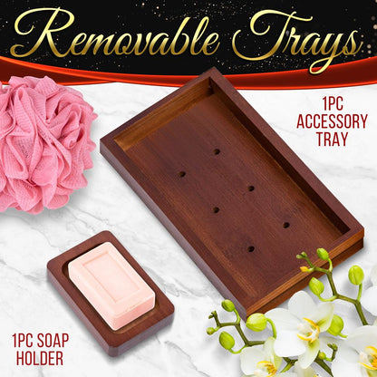 Bamboo Bathtub Caddy Comfort Extendable Tray Waterproof Brown